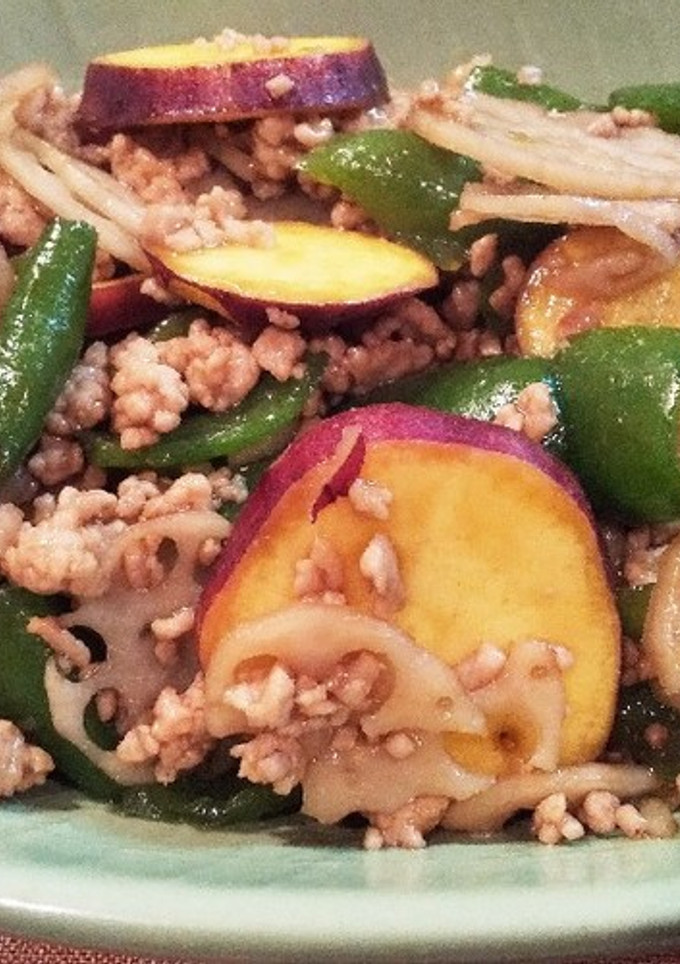 挽き肉と秋野菜の簡単★甘辛炒め-レシピのメイン写真