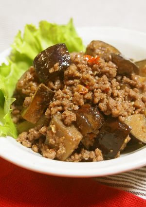 茄子とひき肉の豆板醤味噌炒め-レシピのメイン写真