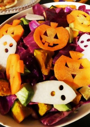 ハロウィンパーティーのサラダ-レシピのメイン写真