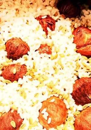 薄紅染まる！炊飯器で栗の渋皮煮ご飯-レシピのメイン写真