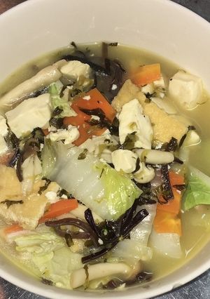 豆腐と野菜と高菜漬けの花椒鶏白湯スープ-レシピのメイン写真