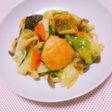 栄養満点♡鮭と野菜のソース炒め