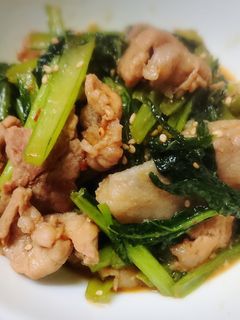 甘辛!小松菜と豚肉中華炒め-レシピのメイン写真