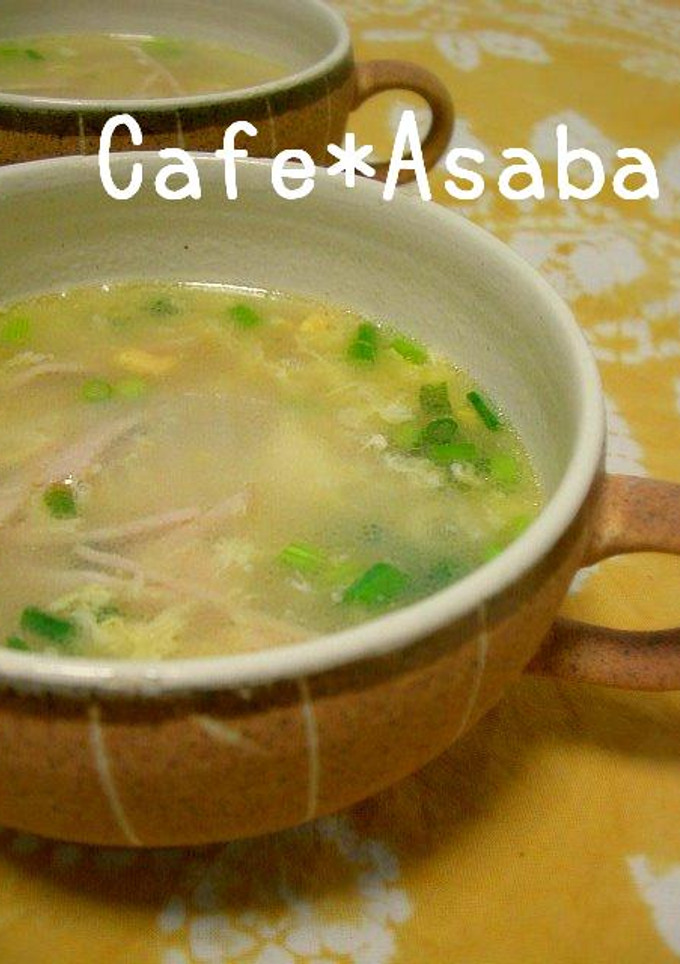ハムと卵のふわふわ中華スープ♪-レシピのメイン写真