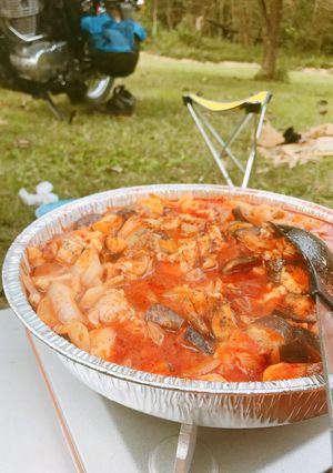 【キャンプ飯】鶏もも肉のトマトジュース煮-レシピのメイン写真