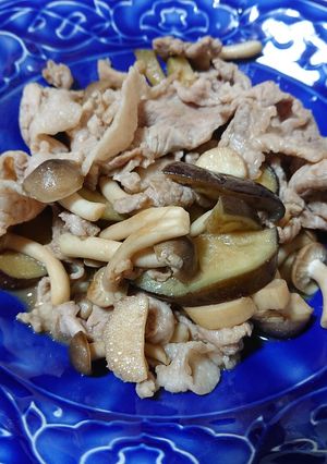 秋なすときのこと豚肉のバタポンソテー-レシピのメイン写真