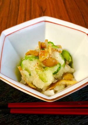 なめこと胡瓜のピリ辛おろし和え＊おつまみ-レシピのメイン写真