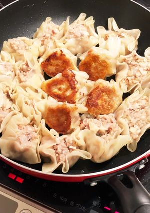 餃子の皮で筍椎茸皮がパリパリ焼き焼売-レシピのメイン写真