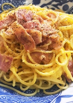 牛乳なし本格カルボナーラ☆カチョエペペ風-レシピのメイン写真