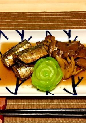 柔らか秋刀魚とキノコの生姜煮(圧力鍋)-レシピのメイン写真