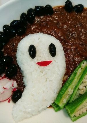 ハロウィン❤簡単かわいいおばけカレー-レシピのメイン写真