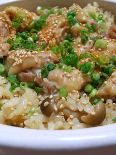 土鍋で炊く 照り焼き味のチキンご飯-レシピのメイン写真