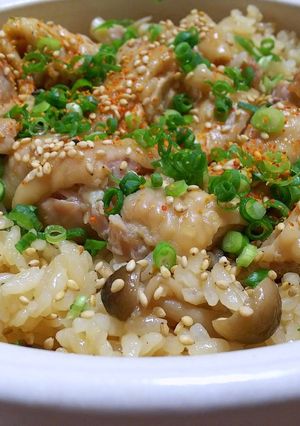 土鍋で炊く 照り焼き味のチキンご飯-レシピのメイン写真