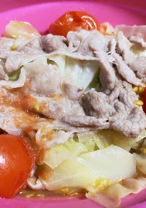 美肌に♪キャベツと豚バラの重ね蒸し＊-レシピのメイン写真