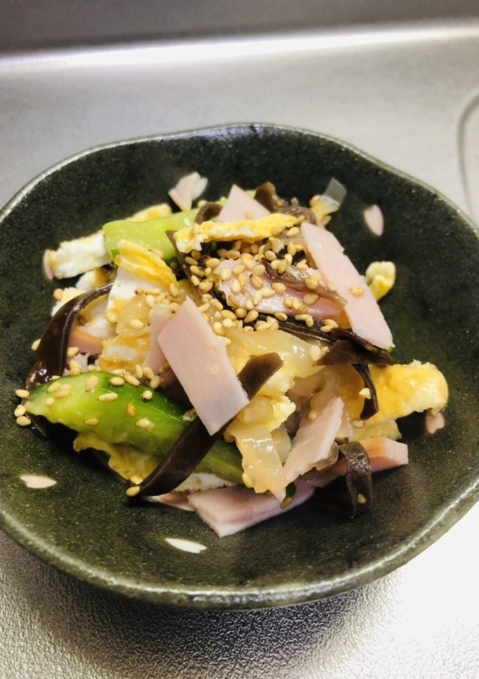 クラゲとキクラゲで叩き胡瓜の中華風酢の物-レシピのメイン写真