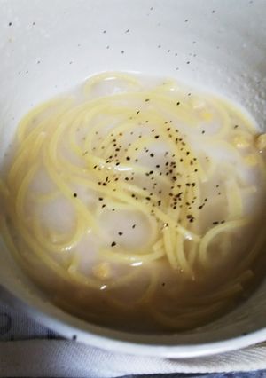 簡単フライパンで、コンポタスープパスタ-レシピのメイン写真