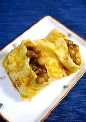 レンジで簡単！きのこの山☆お揚げの卵焼き-レシピのメイン写真