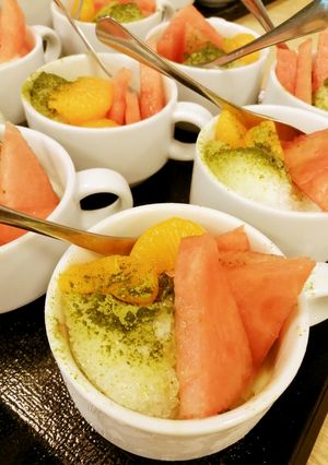 宇治抹茶金時白玉果物かき氷-レシピのメイン写真