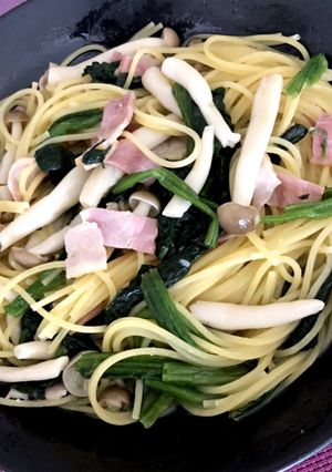レンチン！ベーコンとほうれん草の塩パスタ-レシピのメイン写真