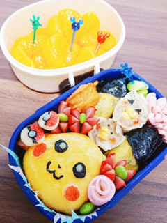 ピカチュウ弁当✨キャラ弁☆ポケモン♪-レシピのメイン写真