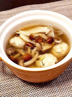 キノコと鶏つくねのスープ-レシピのメイン写真