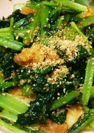 【自分用メモ】小松菜の胡麻和えか油炒め-レシピのメイン写真