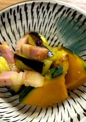 ☆超簡単ナスとかぼちゃとベーコン洋風煮☆-レシピのメイン写真