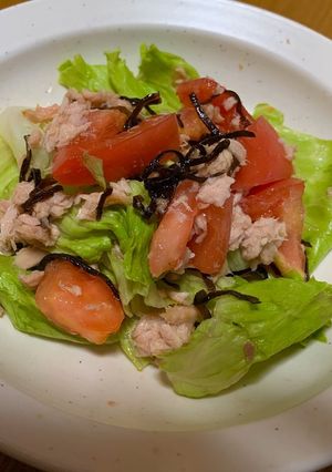 レタスとツナの塩昆布和え-レシピのメイン写真