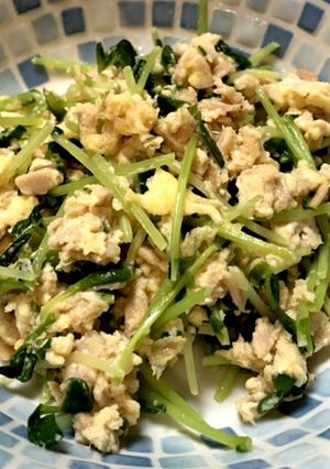 ツナと豆苗の卵とじ-レシピのメイン写真