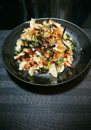ツナと椎茸とほうれん草の和風パスタ-レシピのメイン写真