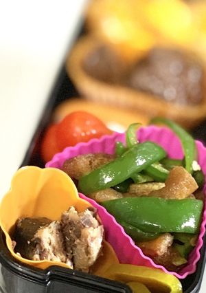 【お弁当のおかず】ピーマンの油揚げ炒め-レシピのメイン写真
