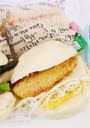 サラダチキンと白身魚フライサンド弁当-レシピのメイン写真