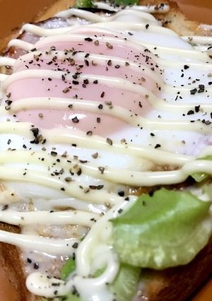 シーザーサラダドレッシングオープンサンド-レシピのメイン写真