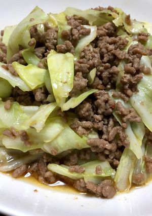 キャベツとひき肉のピリ辛炒め-レシピのメイン写真