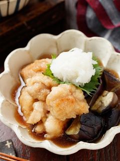 旬のなすと鶏肉の焼きびたし-レシピのメイン写真