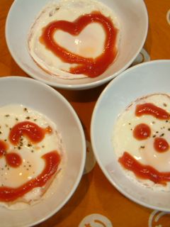 レンジで簡単♪ハムエッグ-レシピのメイン写真
