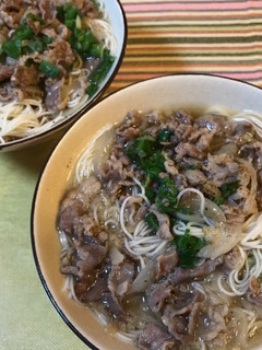 薬味たっぷりの肉吸いにゅうめん-レシピのメイン写真