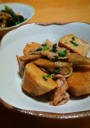 里芋 ゴボウ 豚バラの甘辛炒め煮-レシピのメイン写真