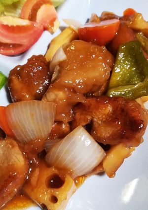 フライパン一つで作る　れんこん入り酢豚-レシピのメイン写真