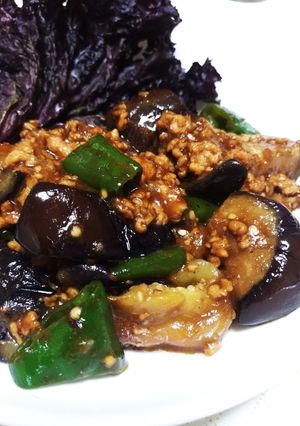 麻婆青椒茄子(茄子の肉味噌炒め)-レシピのメイン写真