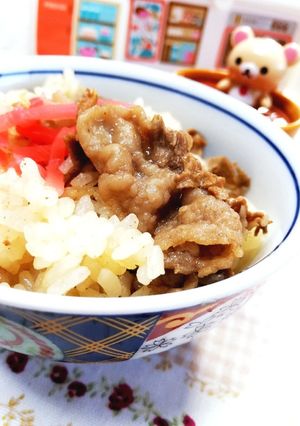 牛皿で炊き込みご飯-レシピのメイン写真