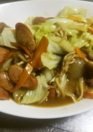 残ったカレーでカレーチョリソー炒め@-レシピのメイン写真