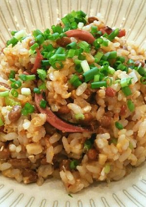 簡単♡きざみにんにくde塩辛納豆炒飯♡-レシピのメイン写真