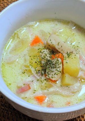 ホタテ貝柱の豆乳チャウダー-レシピのメイン写真