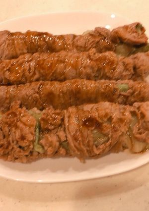レタスの牛バラ巻きのオイスター1本焼き!-レシピのメイン写真