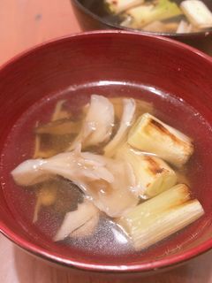 きのこと焼きねぎのお吸い物-レシピのメイン写真