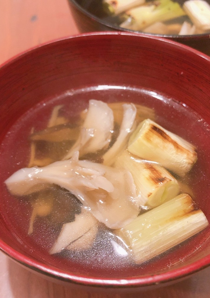 きのこと焼きねぎのお吸い物-レシピのメイン写真