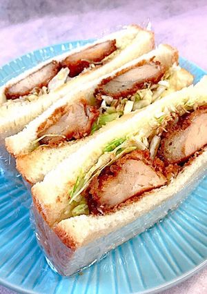 朝食に♪唐揚げでサンドイッチ-レシピのメイン写真