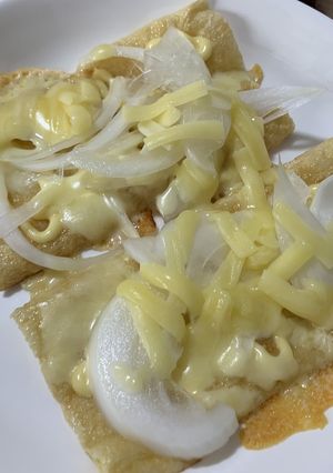 ダイエットや朝食にも簡単！油揚げのピザ！-レシピのメイン写真
