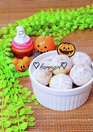 ハロウィン☆かぼちゃスノーボールクッキー-レシピのメイン写真